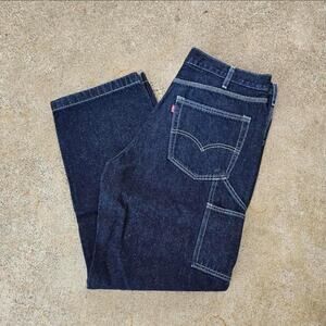 Vtg LEVI'S Two Horse Brand Big E Tab Dark Wash Hemp Blend Denim Jeans 34 x 32